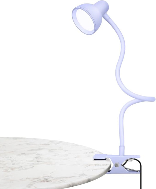LiFMIRA Clip on Lamp USB Reading Light, 3 Color Modes, 10 Brightness Dimmable, Flexible Gooseneck Desk Lamp with Clamp, Eye Care Clip on Light for Bed Headboard Desk Home Dorm