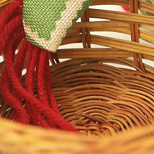 Christmas Basket Cute Christmas Ornaments Santa Claus Candy Storage Basket Woven Basket Bamboo Wicker Basket