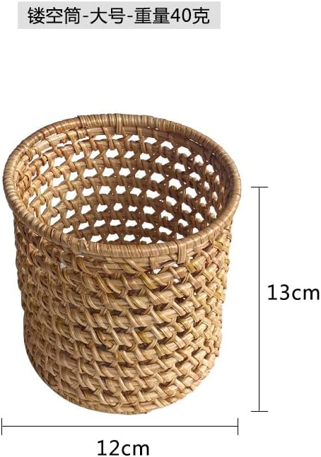 4pcs/Set Autumn Rattan Manual Woven Storage Ornaments Pu'er Tea Can Ornaments Solid Wood Color Storage Ornaments Storage Basket