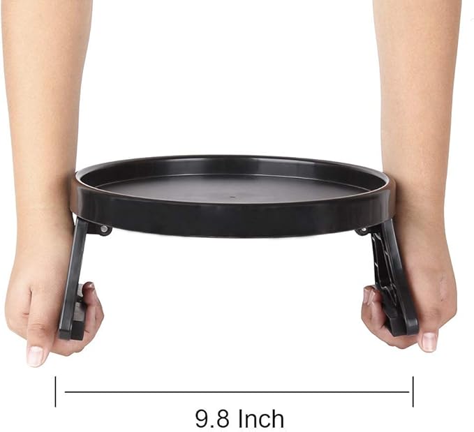 NDL Sofa Armrest Clip Table – No-Slip Couch Tray for Drinks, Snacks, Remote, Gamepads, Adjustable Armchair Table for Living Room, Bedroom, Dorm – Fits Most Armrests