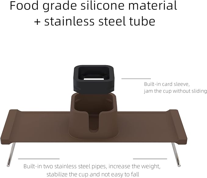 vodvob Couch Cup Holder,Anti-Spill Sofa Cup Holder Silicone Coaster,Suitable for Sofa Recliner Armchairs,Brown