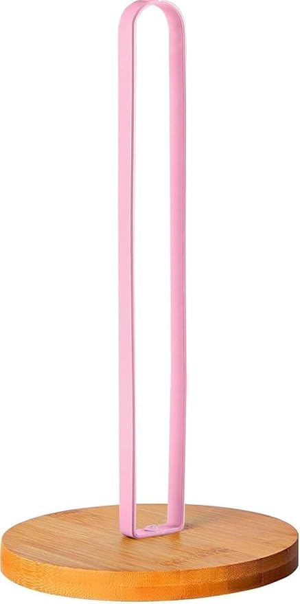 Wooden Paper Towel Holder Countertop, Kitchen-Towel-Holder FreeStanding with Non-Slip Base for Kitchen Bathroom