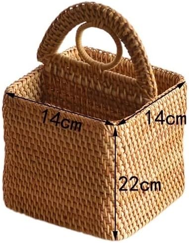 1 Pack Rattan Woven Manual Storage Ornaments, Coffee Table Storage Basket, Remote Control Mobile Phone Household Storage Ornaments