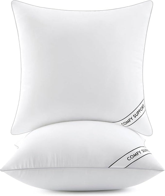 MIULEE 22x22 Inch Pillows Inserts, Pack of 2 Down Alternative Virgin Filling Comfy Support Throw Pillows for Sofa Couch Bed