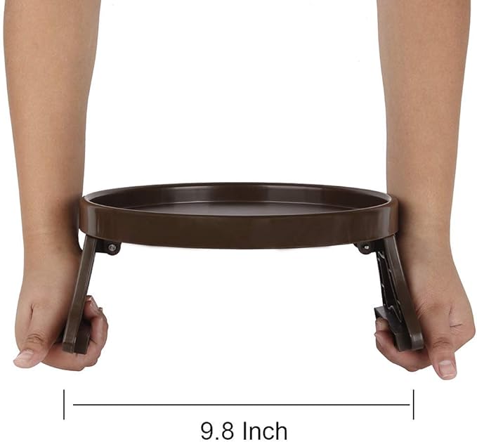 NDL Sofa Armrest Clip Table – No-Slip Couch Tray for Drinks, Snacks, Remote, Gamepads, Adjustable Armchair Table for Living Room, Bedroom, Dorm – Fits Most Armrests