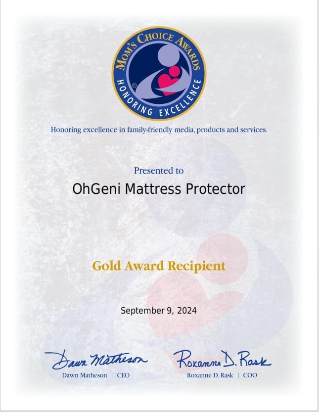 OhGeni 100% Waterproof Queen Size Mattress Protector,Soft Mattress Pad,Pet Hair & Bedwetting Resistant,Cooling Breathable Fitted Sheets,Washable Bed Cover,Non-Slip Deep Pocket,Noiseless for Bedroom