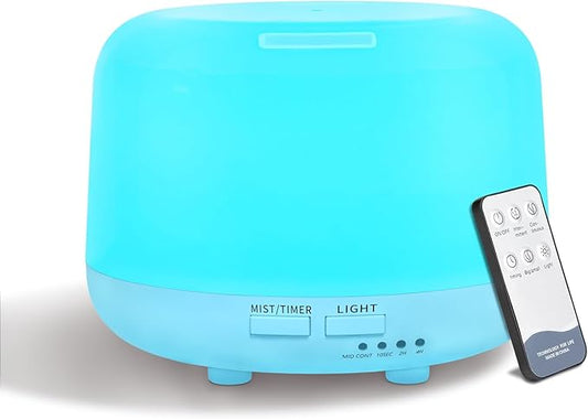 Marchred 300ML Essential Oil Diffuser with Remote Control, 7 LED Color Changing Light, 8 Hour Cool Mist Fragrance Air Humidifier