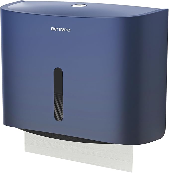 Commercial Paper Towel Dispenser Wall Mount Paper Towel Holder Large Capacity C Fold Hand Towel Dispenser Bathroom Tissue Dispenser (Blue)