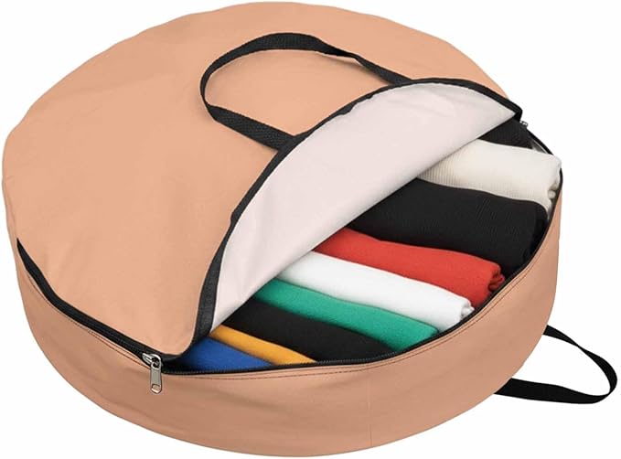 30 Inch Round Storage Bag 1 Pack,Peach Pink Watercolor Waterproof Wreath Storage Container with Handles&Zipper Solid Color Closet Organizer Bags Garland Box