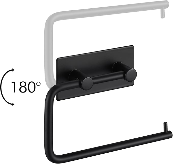 KES Toilet Paper Holder Self Adhesive Stainless Steel Tissue Towel Paper Roll Holder RUSTPROOF Matte Black, A7070-BK