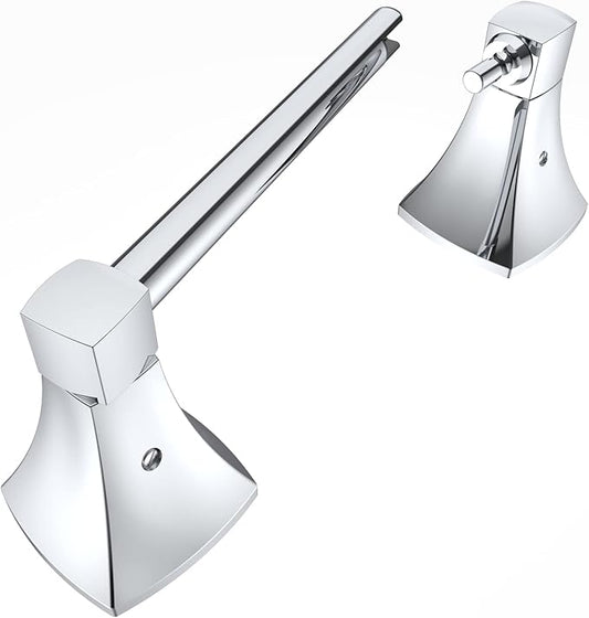 Polished Chrome Toilet Paper Holder Bathroom Double Post Pivoting Tissue Roll Holder Stainless Steel and Zinc Alloy Wall Mount