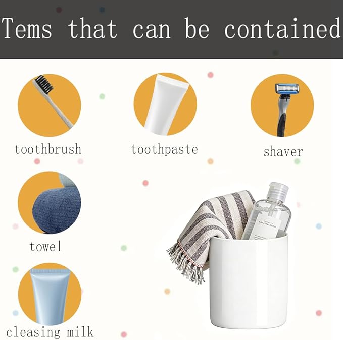 Ceramic Toothbrush Holder, Bathroom Toothbrush and Toothpaste Organizer, Suitable for Electric Toothbrushes, Dental Floss, and Razors - (H 6.3'' *W 5.3'')