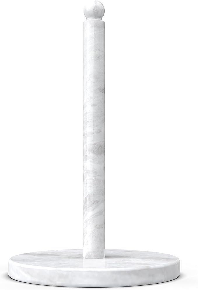 Koville African Natural Marble Paper Towel Holder Countertop, Genuine Stone Paper Towel Holder Stand for Kitchen Storage, for Standard or Jumbo-Sized Rolls(Namib Fantasy)