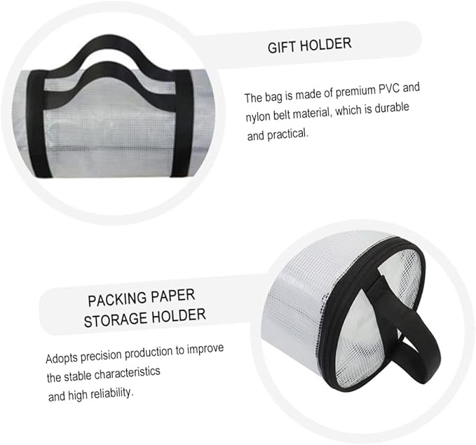 FOMIYES Handheld Christmas Wrapping Paper Storage Bag Decorative Cylindrical Organizer for Easy to Handles for Closet and under Bed Storage
