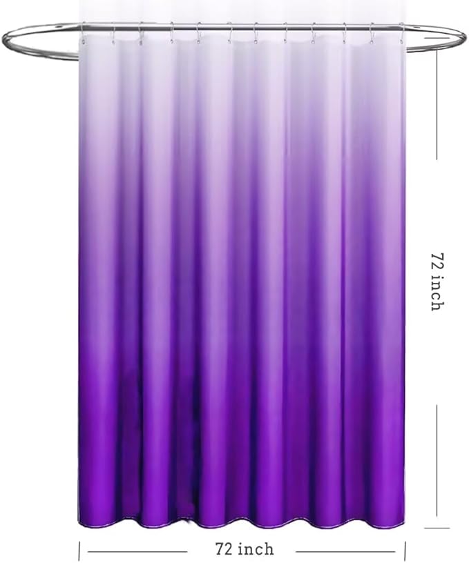 TIKABC Shower Curtain Liner, Purple Lightweight Shower Curtain Liners, Plastic Shower Curtains, 72x72 inch PEVA Shower Liner with 12 Grommet Holes and Magnetic Weights