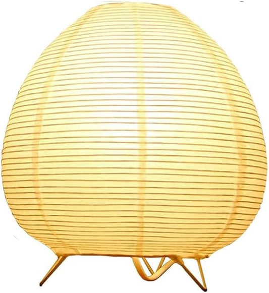 Small Table Lamp, Cute Paper Lamp, Ambient Lighting Lamp, Cozy Bedside Lamp, Minimalist Warm Glow Light for Bedroom Living Room Kids Room Dorm (White, 8inch)