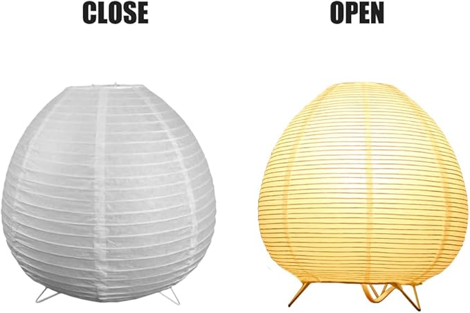Small Table Lamp, Cute Paper Lamp, Ambient Lighting Lamp, Cozy Bedside Lamp, Minimalist Warm Glow Light for Bedroom Living Room Kids Room Dorm (White, 8inch)