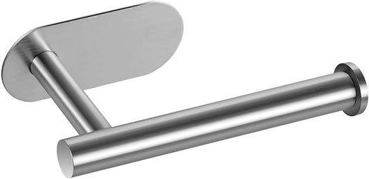 LAYUKI Toilet Paper Holder,Adhesive,Matt Black,Wall Mount,Toilet Paper Roll Holder,no Drilling,Bathroom/Rv/Washroom, SUS 304 Stainless Steel, Rustproof (Black, 1 Piece)