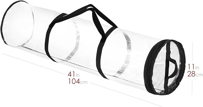 Hearth & Harbor Wrapping Paper Storage Container - Clear Wrapping Paper Holder Fits Up To 14 Rolls of 40" - Tear Proof Gift Wrapping Organizer Storage - Premium Christmas Storage Bag For Easy Carrying