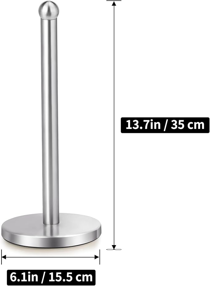 Paper Towel Holder Countertop, Paper Towel Holder with Solid Weighted Base, for Standard and Large Size Rolls