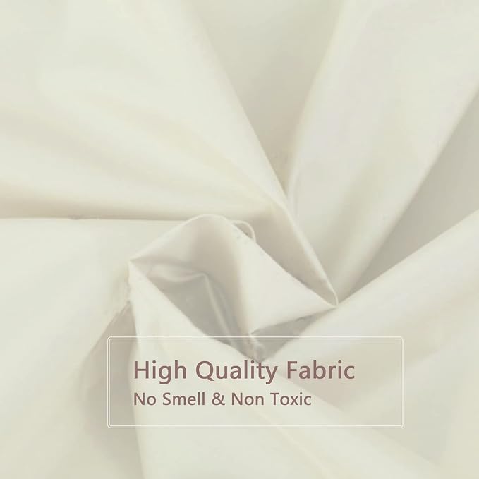 LLSCL Beige Yellow Fabric Shower Curtain Liner with Magnets, Waterproof Hotel Quality, 72 x 72 Machine Washable