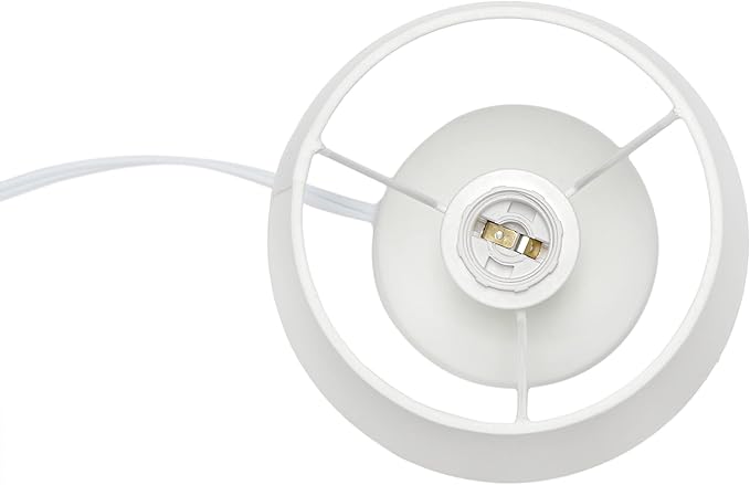 Simple Designs LT2080-OFF Mini Bocksbeutal Concrete Table Desk Lamp with Tapered Drum Fabric White Shade, Off White (Pack of 12)