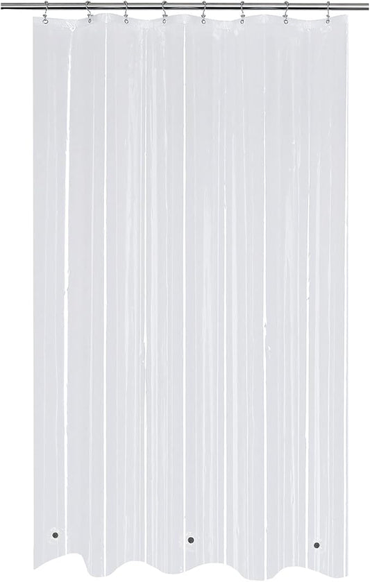 Mrs Awesome Clear PEVA Shower Curtain Liners with 3 Magnets, Water Proof Plastic Shower Liner for Bathroom or Shower Stall, 54x78