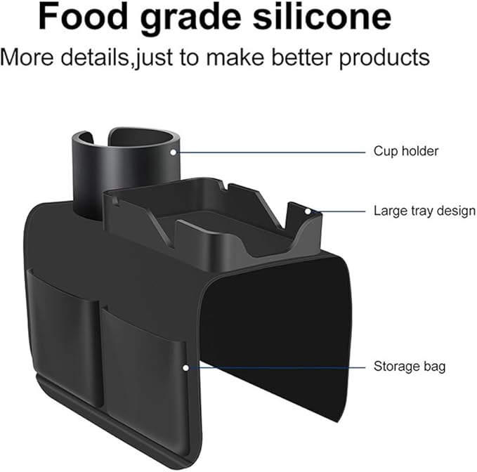 Silicone Couch Cup Holder Tray Drink Holder with Side Pockets for Sofa Arm Couch Caddy Anti-Spill for Couch Arm Chair Recliner,Armrest Remote Control and Cellphone Organizer Holder