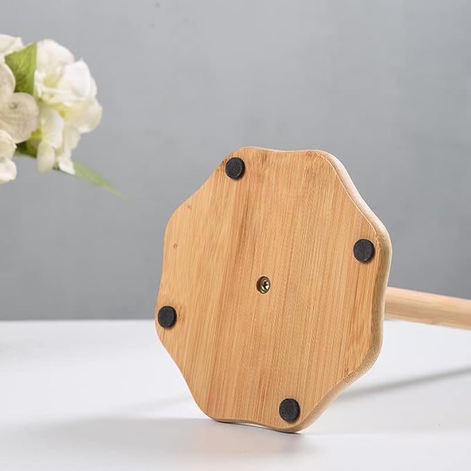 Wood Paper Towel Holder, Wooden Paper Towel Holder Countertop with Real Wooden Base, Kitchen Roll Holder Paper Towel Stand Countertop & Roll Organizer for Table, Free-Standing Kitchen Roll Holder