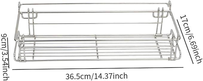 Table Side Basket Shelf Organizer Portable Foldable Hanging Basket Attachment for Picnic Tent Camping Fishing Aluminum Desk