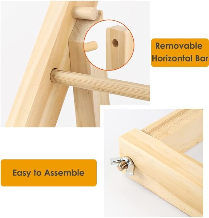 Free Standing Wooden Gift Wrapping Paper Storage Holder,Home Studio Ribbon Organizer Display Rack, Easy to Assemble(40x65cm)