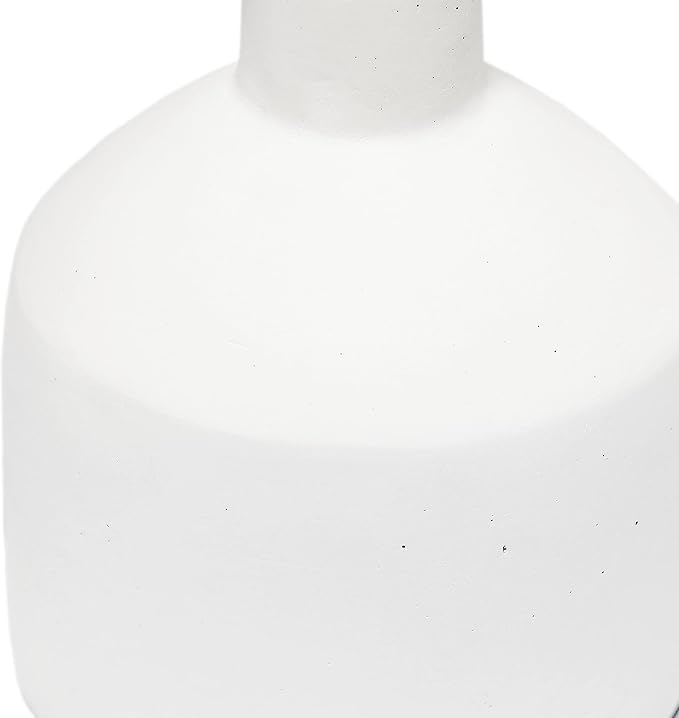 Simple Designs LT2080-OFF Mini Bocksbeutal Concrete Table Desk Lamp with Tapered Drum Fabric White Shade, Off White (Pack of 12)