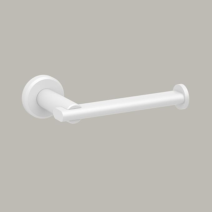 Gatco 5483 Locke Single Post Toilet Paper Holder, Matte White