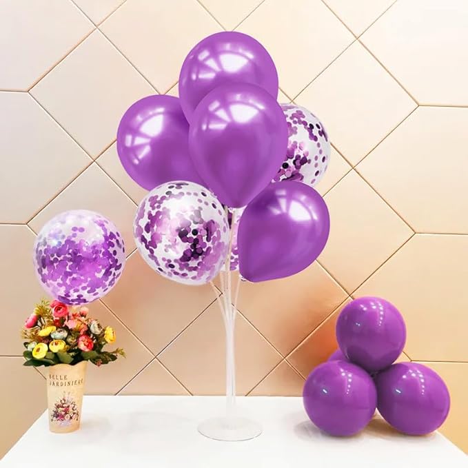 ZJDHPTY Purple Balloon Stand Centerpiece Table Decorations for Birthday Bridal Shower Wedding Engagement Mother's Day Graduation Halloween Party Decorations New Years Eve 2026(Purple set4)