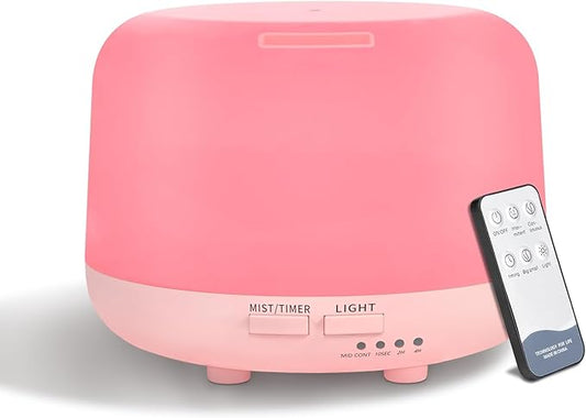 Marchred 300ML Aromatherapy Essential Oil Diffuser with Remote Control, 7 LED Color Changing Light, for Bedroom Home Large Room