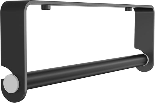 Aheucndg Under Cabinet Paper Towel Holder, Self Adhesive Wall Mount Paper Towel Holder for Kitchen or Bathroom Paper Towel Rack (Black)
