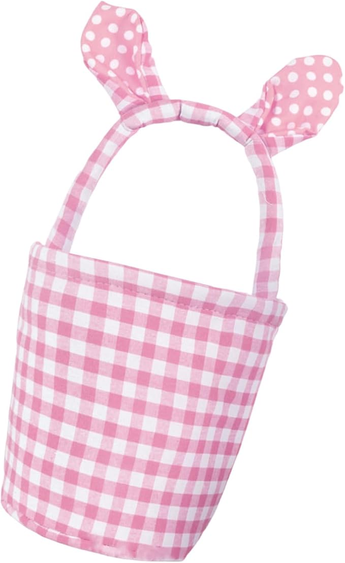 Colorful Striped Easters Basket Checkered Pattern Foldable Reusable Holiday Decors Storage Bin Striped Basket Party Supplies