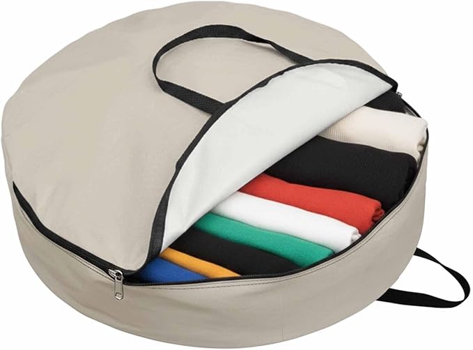 36 Inch Round Storage Bag 1 Pack,Watercolor Minimalist Pure Color Waterproof Wreath Storage Container with Handles&Zipper White Modern Art Closet Organizer Bags Garland Box