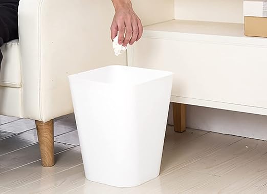 Lawei Set of 4 Plastic Small Trash Can - 1.6 Gallon Square Wastebasket Garbage Can for Home Kitchen Office Bathroom