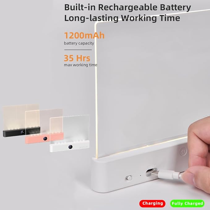 Book Light, Rechargeable Clear LED Flat Book Lights for Reading in Bed at Night with 3 Colors & Timer, Dimmable Panel Plate Book Lamp Full Page Light, Bookish Gifts for Women Readers Kids Book Lovers
