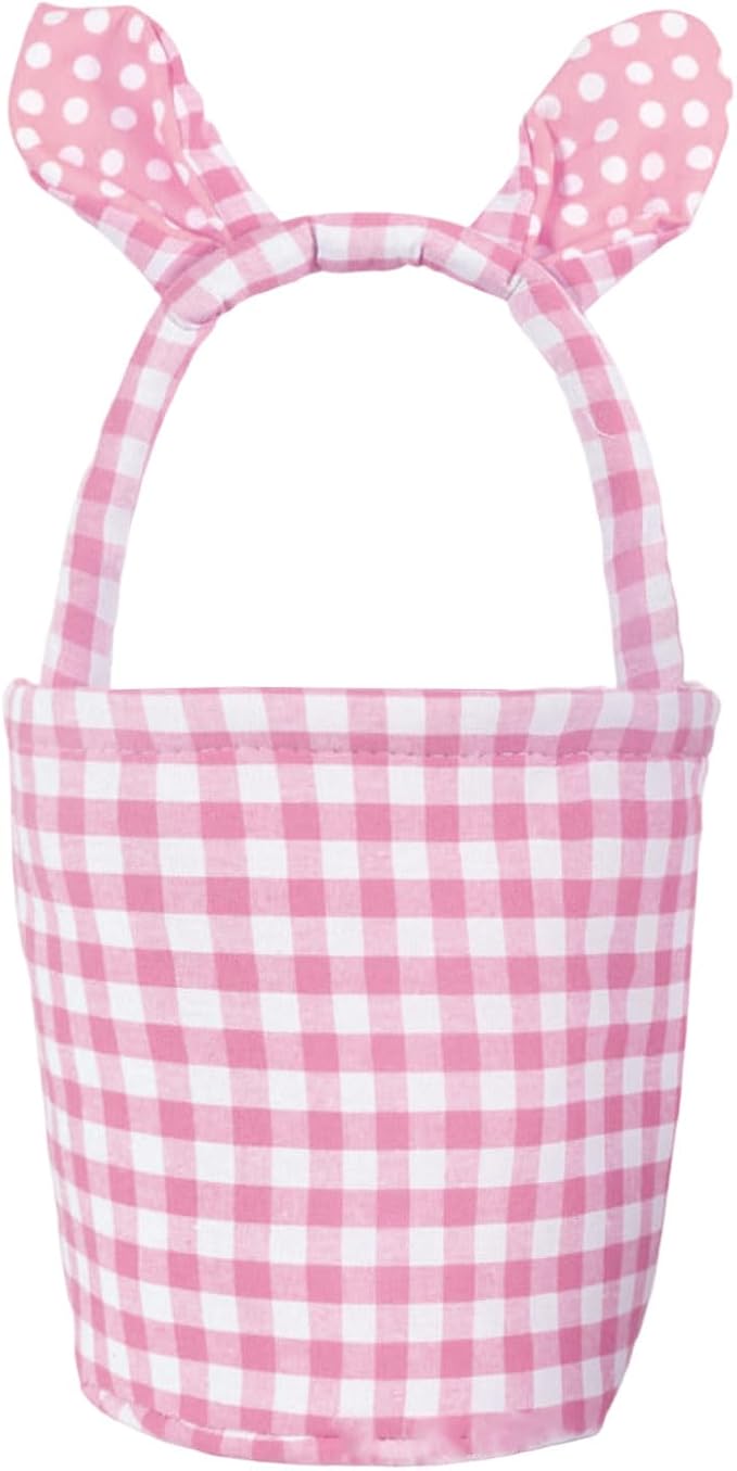 Colorful Striped Easters Basket Checkered Pattern Foldable Reusable Holiday Decors Storage Bin Striped Basket Party Supplies