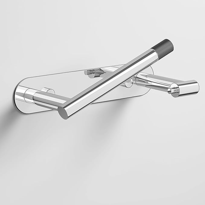Toilet Paper Holder - Adhesive Toilet Paper Holder or Screw Wall Mounted Swivel Snap Lock Design Fits Anywhere Stainless Steel Bathroom Tissue Roll Holder Chrome