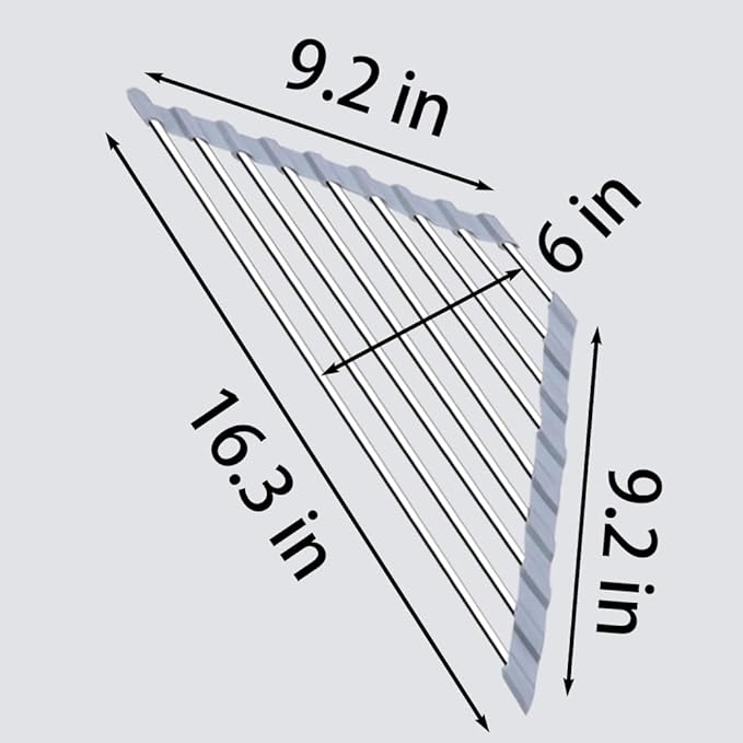 Over the Sink Dish Drying Rack Roll Up and Triangle for Kitchen Corner Drainer Mat Foldable Stainless Steel (Triangle), Silver