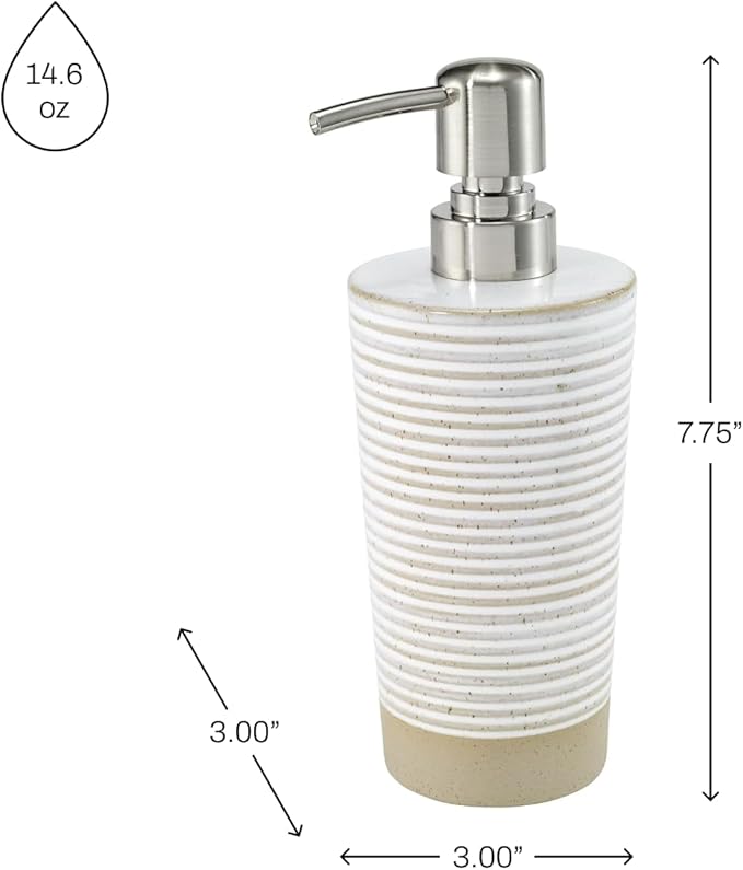Avanti Linens - Soap Dispenser/Lotion Pump, Matte Textured Home Decor (Drift Collection), Multicolor