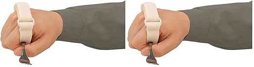 Carlisle FoodService Products Sammons Preston Heavy-Duty Utensil Holder, Universal Hand Strap and Cuff for Weak Grip, Limited Mobility, Large/X-Large, 3 3/4"-4 3/4" Across Knuckles (Pack of 2)