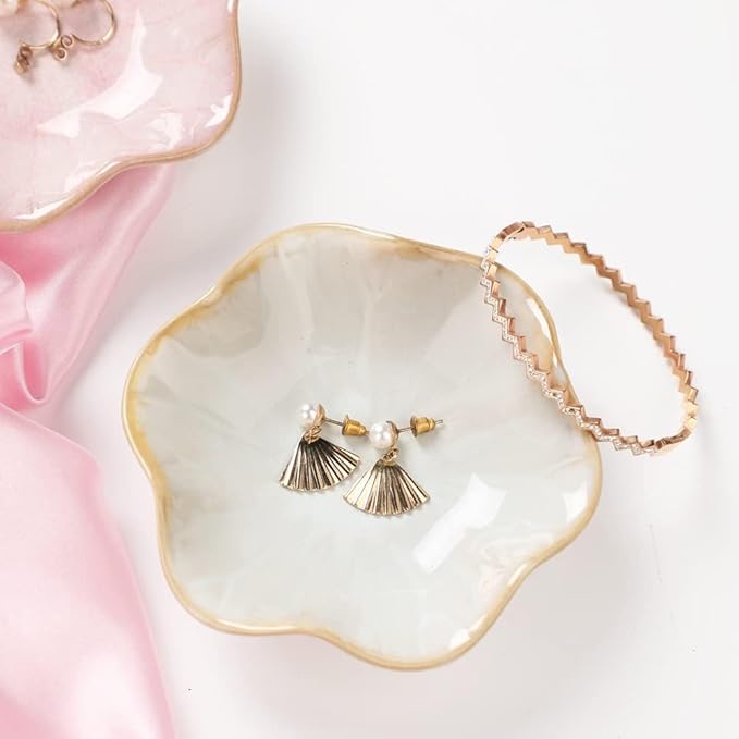 Binoster Ceramic Jewelry Dish, Leaf Jewelry Tray, Key Tray, Jewelry Holder, Small Ring Dish Holder, Jewelry Plate, Trinket Tray, Catchall Tray, Nightstand Decor for Entryway Table, Room Decor