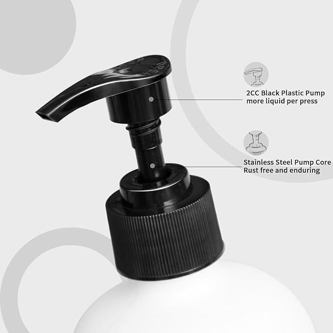MOMEEMO Soap Dispenser Set 2 Pack, Contains Dish and Hand Soap Dispenser. (White)