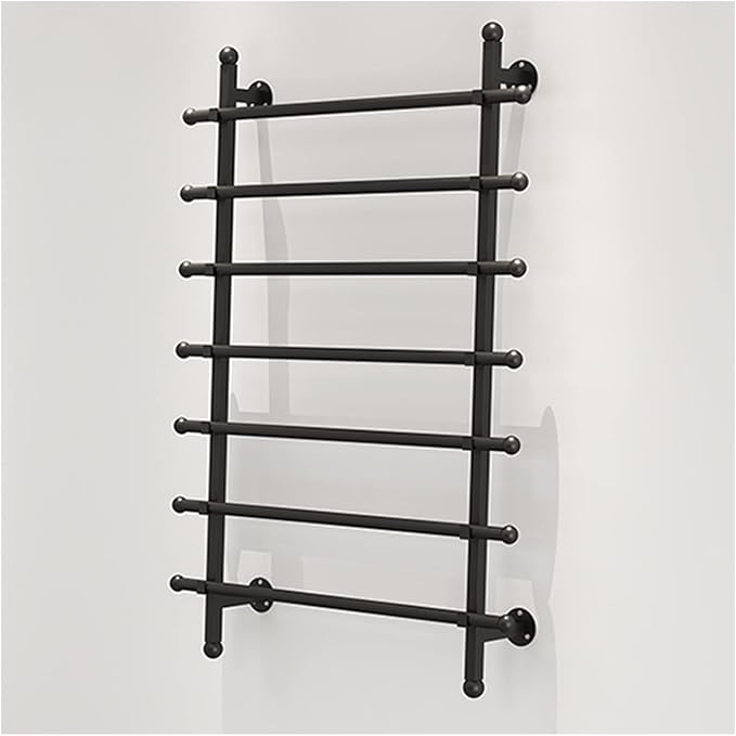 Flower Shop/Gift Shops Wrapping Paper Ribbon Display Stand Rack, Wall Mounted Metal 7 Tier Multi-Purpose Organizers for Silk Scarf/Shawl/Fabrics (Black 80cm/31.5in Wide)
