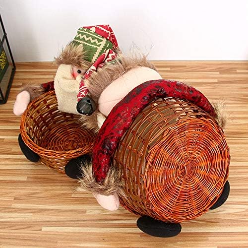Christmas Basket Cute Christmas Ornaments Santa Claus Candy Storage Basket Woven Basket Bamboo Wicker Basket