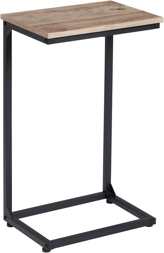 AMHANCIBLE C Shaped End Tables, Couch Side Tables that Slide Under, TV Trays for Living Room, Bedroom, Small Space, Sofa, Grey HET02BGY-1